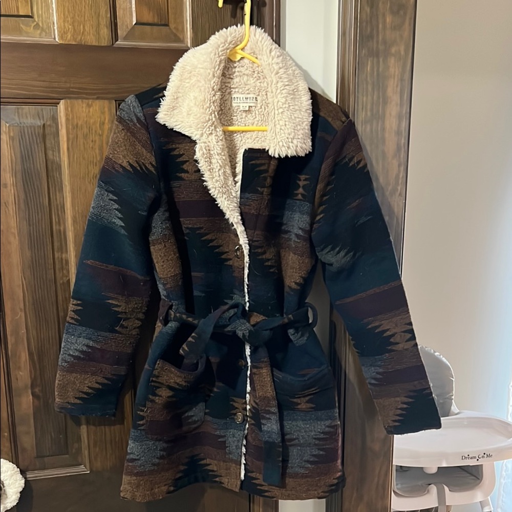 Idyllwind Wool Belted Coat with Sherpa Collar